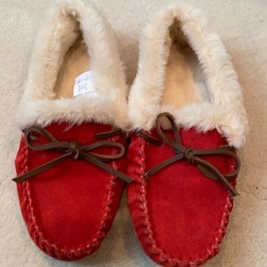 J Crew fur lined moccasin - never worn, new